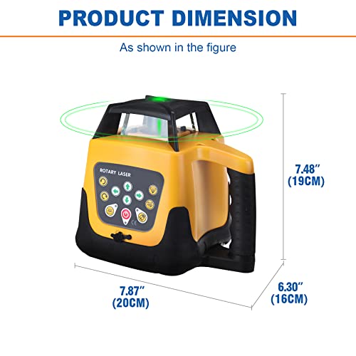 Iglobalbuy Automatic Self Leveling Green Rotary Laser Level 500m Range Kit with Surveying Tripod and Aluminum Grade Rod 16.4 Feet, Leveling Rotating Transit Laser Level Green Beam for Construction