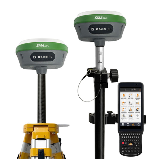 SMAJAYU SMA26 GNSS IMU RTK GPS Surveying Equipment Rover Base Handheld Collector and Survey Software, NOAA certificated, 1408 Channels, 1cm Accuracy(Exclude Tripod&Pole)